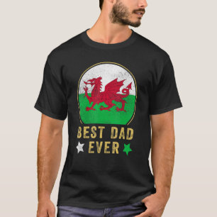 Camiseta El mejor padre galés del mundo: Bandera de Gales