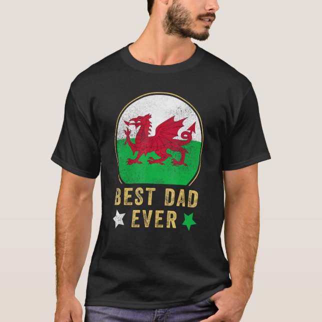 Camiseta El mejor padre galés del mundo: Bandera de Gales (Anverso)