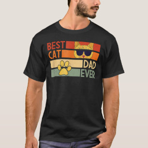 Camiseta El Mejor Padre Gato Siempre Retro Con Gato De Vidr