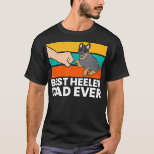 Camiseta El mejor padre heeler del mundo azul heeler papá a