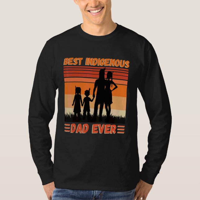 Camiseta El mejor padre indígena de todos los tiempos feliz (Anverso)
