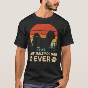 Camiseta El mejor padre maltipoo de los hombres retro