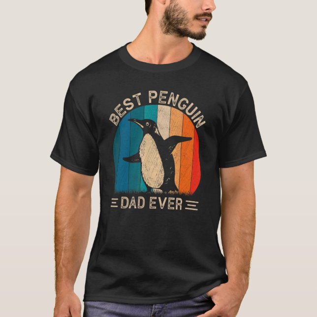 Camiseta El mejor padre pingüino nunca antes padre gráfico  (Anverso)