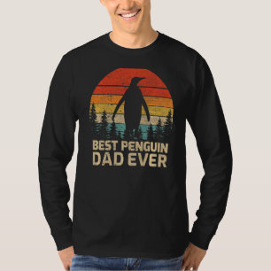 Camiseta El mejor padre pingüino retro de los hombres