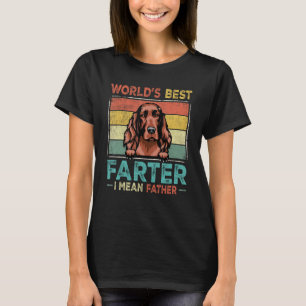 Camiseta El mejor padre retro jamás Guay Irlanda Setter Dog