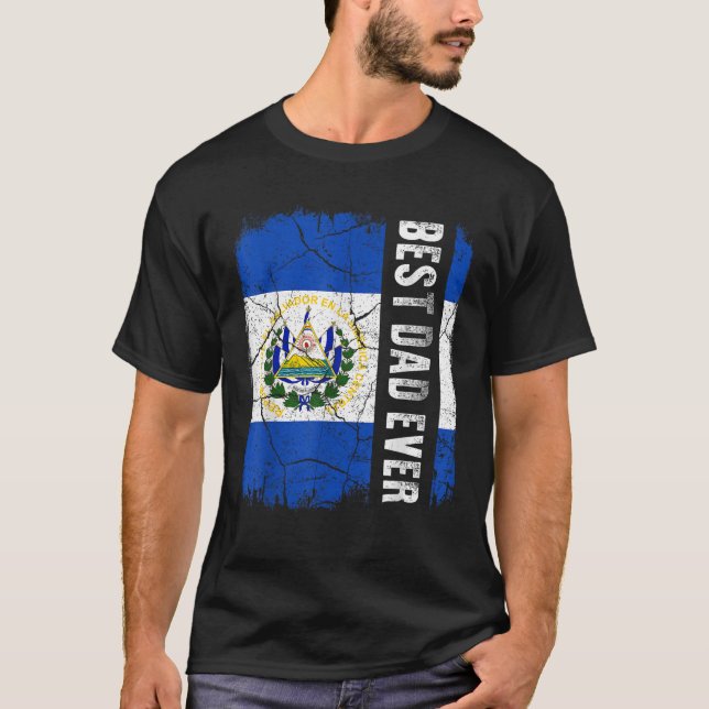 Camiseta El mejor padre salvadoreño de la bandera de El Sal (Anverso)
