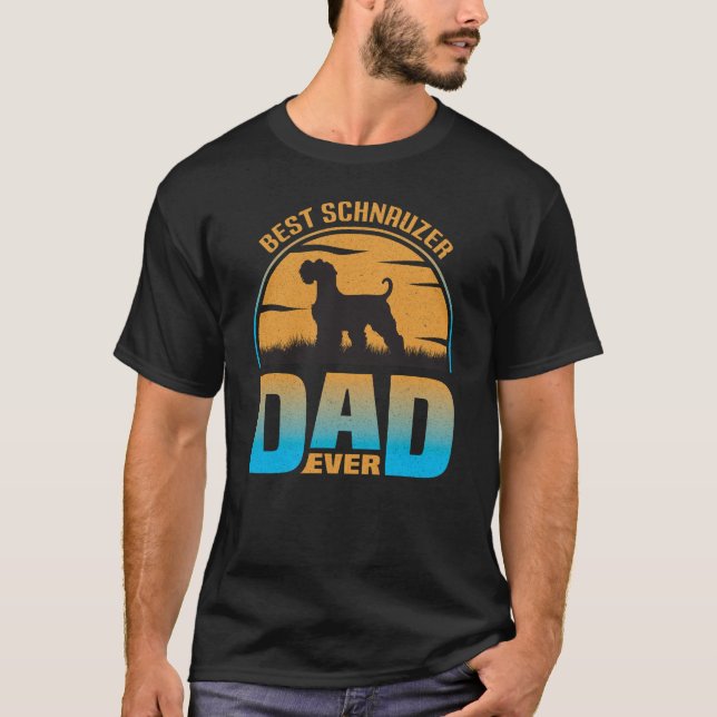 Camiseta El mejor padre Schnauzer de la época del perro ret (Anverso)
