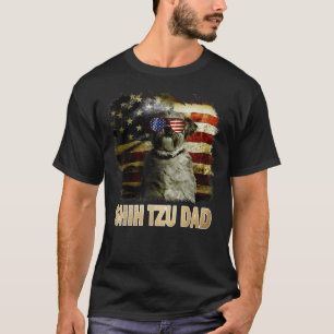 Camiseta El Mejor Padre Shih Tzu Que Haya Bandera Estadouni