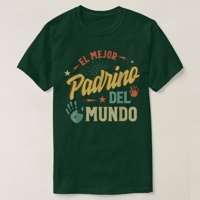 Camiseta El Mejor Padrino Del Mundo Hombres Decoración Band (Diseño del anverso)