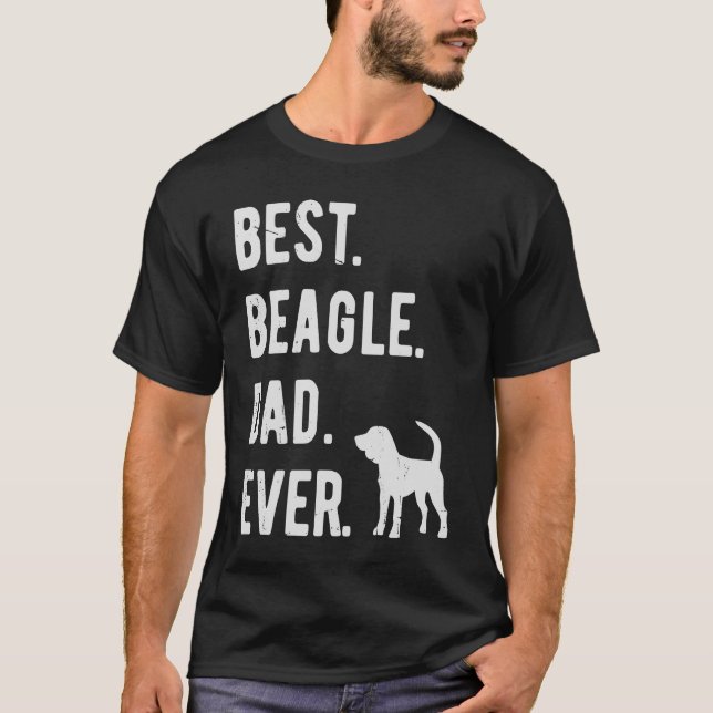 Camiseta El mejor papá Beagle jamás hombres beagle papá (Anverso)