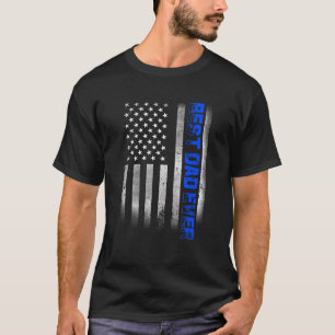 Camiseta El mejor papá con bandera estadounidense para el p