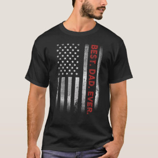 Camiseta El mejor papá con la bandera estadounidense para e
