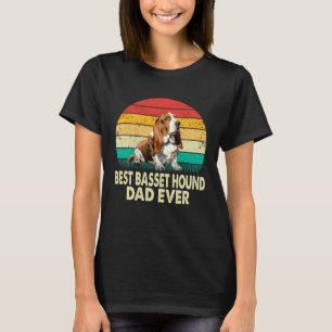 Camiseta El mejor papá de Basset Hound Retro Vintage