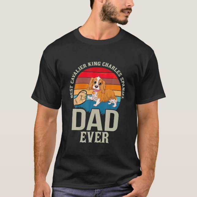 Camiseta El mejor papá de Cavalier King Charles Spaniel gen (Anverso)