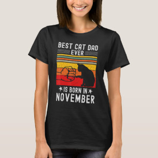 Camiseta El Mejor Papá de Gatos del Mundo Nace en Noviembre