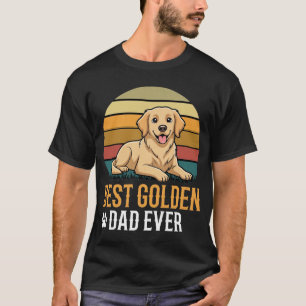 Camiseta El mejor papá de Golden Retriever Retro Perro