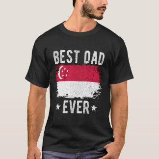 Camiseta El mejor papá de la bandera de Singapur es el mejo
