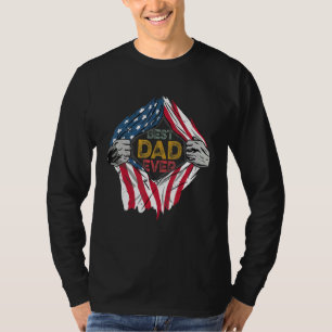 Camiseta El mejor papá de la bandera estadounidense el día 