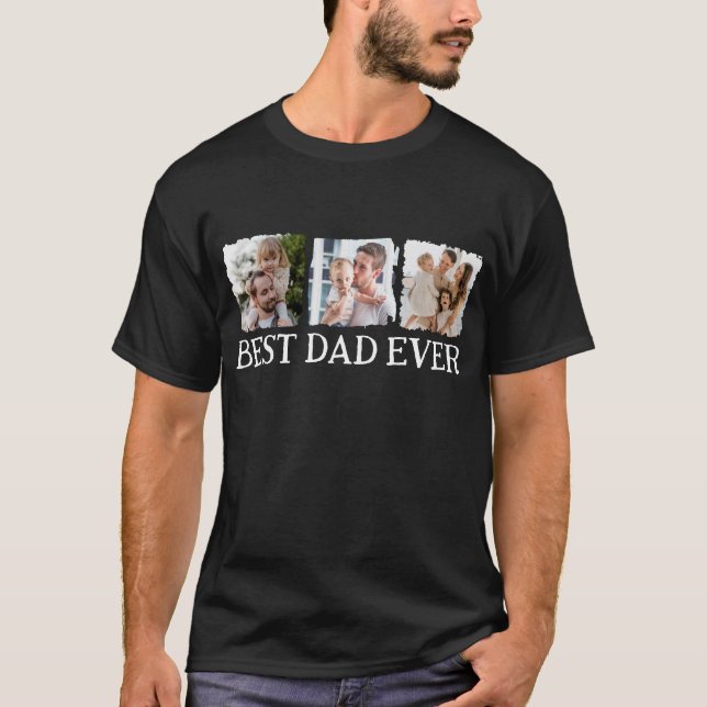 Camiseta El mejor papá de la historia, espacio para fotos e (Anverso)