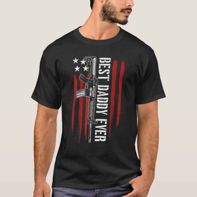 Camiseta El mejor papá de los hombres derechos de las armas (Anverso)