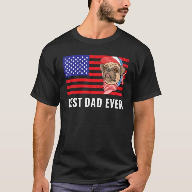 Camiseta El Mejor Papá De Los Hombres, La Bandera Estadouni (Anverso)
