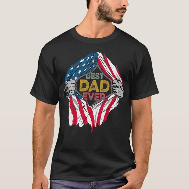 Camiseta El mejor papá de los padres superhéroes de la band (Anverso)