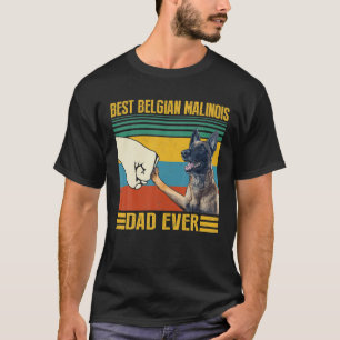 Camiseta El Mejor Papá de Malinois Belga Antiguo Para Papá