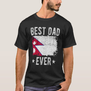 Camiseta El mejor papá de Nepal jamás hizo la mejor bandera