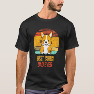 Camiseta El Mejor Papá de Perro Corgi Vintage Distressed