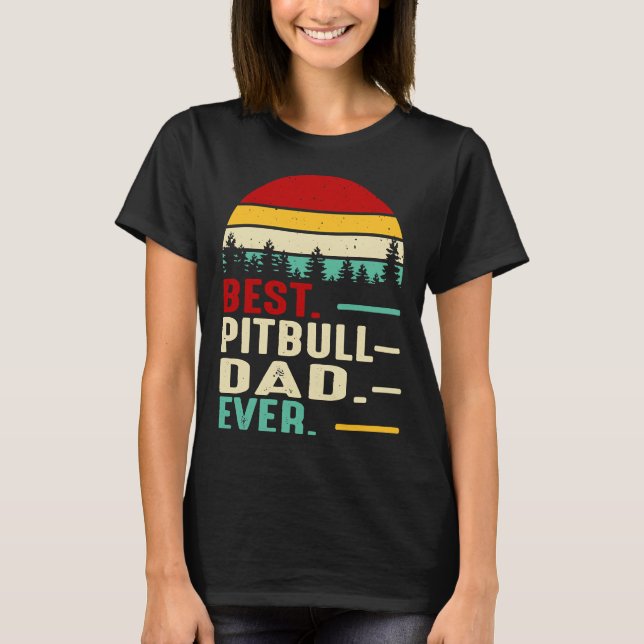 Camiseta El mejor papá de Pitbull es el extraño padre retro (Anverso)