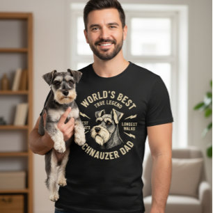 Camiseta El mejor papá de Schnauzer del mundo Leyenda verda
