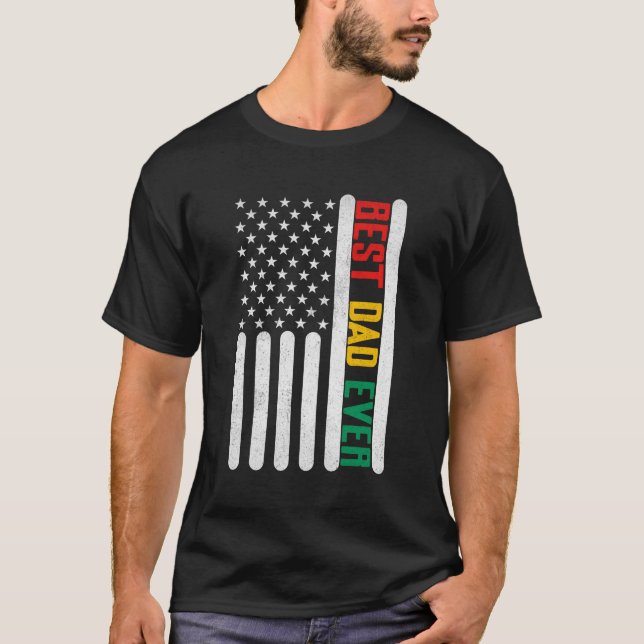 Camiseta El Mejor Papá Del Día Del Padre Con La Bandera Est (Anverso)