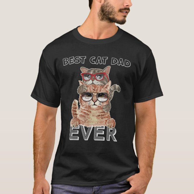 Camiseta El mejor papá del gato alguna vez gafas de sol pap (Anverso)