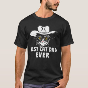 Camiseta El mejor papá del gato del Cowboy Gorra estilo paí