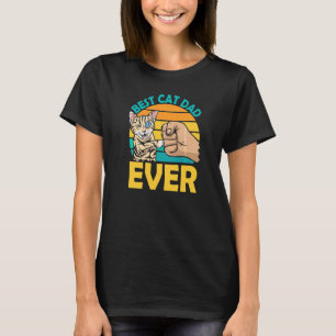 Camiseta El mejor papá del gato del día del padre dice padr