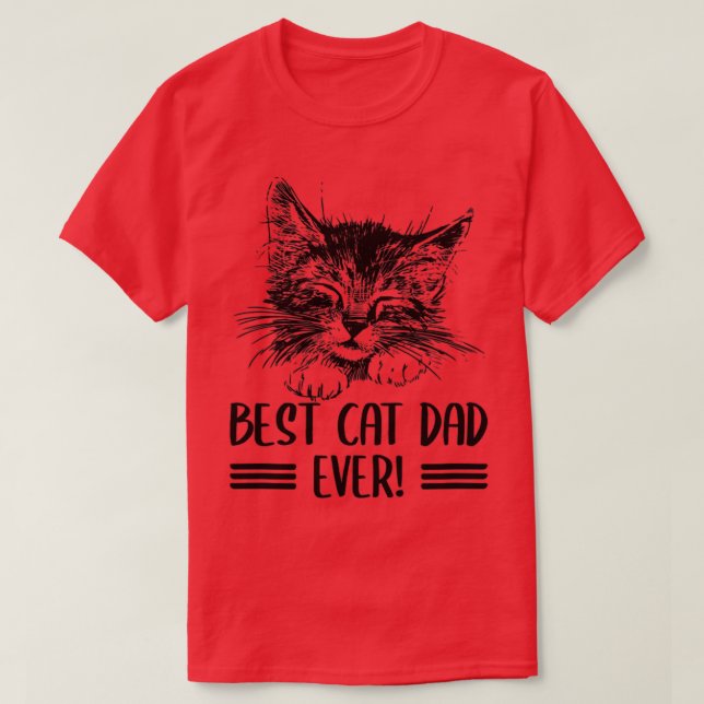Camiseta El mejor papá del gato es el maestro del mascota (Diseño del anverso)