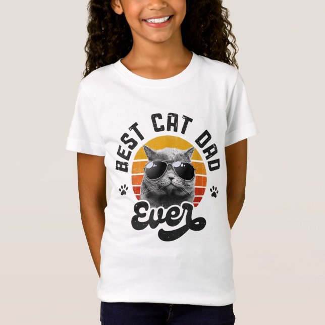 Camiseta El mejor papá del gato es siempre divertido, papá  (Anverso)