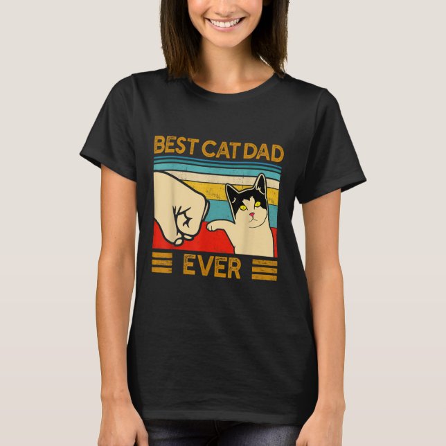 Camiseta El mejor papá del gato es siempre divertido papá d (Anverso)