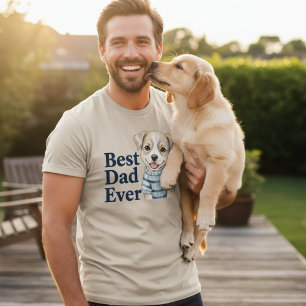 Camiseta El Mejor Papá del Mundo Cachorro Adorable con Suét
