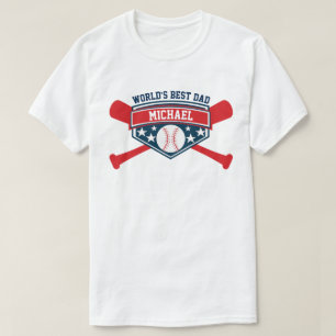 Camiseta El mejor papá del mundo de béisbol en el mundo