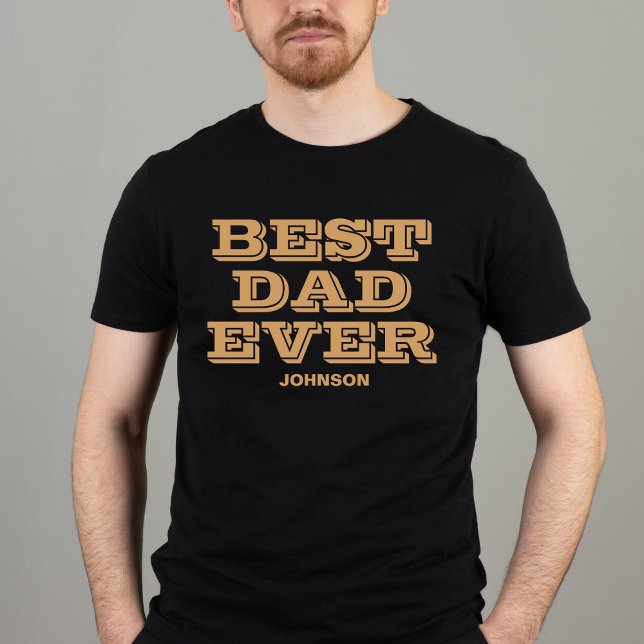 Camiseta El mejor papá del mundo moderno, negro y oro, día  (Subido por el creador)
