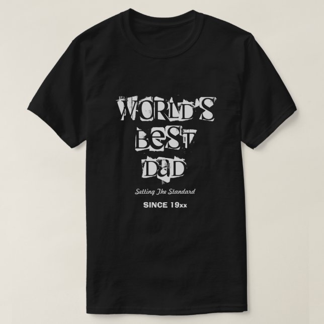 Camiseta El mejor papá del mundo, negro personalizado (Diseño del anverso)