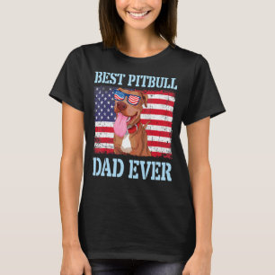 Camiseta El mejor papa del perro de Pitbull feliz padre del