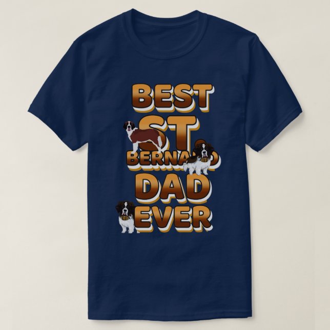 Camiseta El mejor papá del perro jamás es bernard (Diseño del anverso)