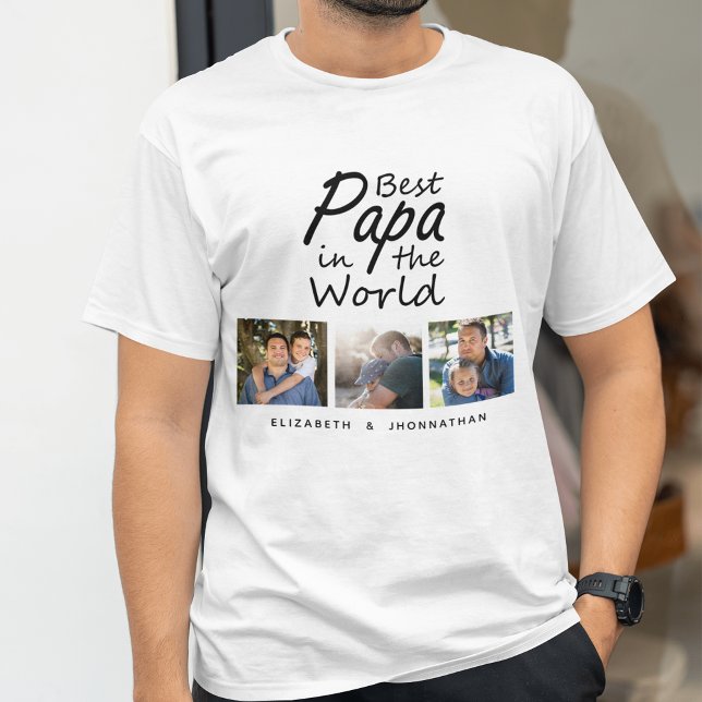 Camiseta El mejor papá en el Collage de fotos de padre mode (Subido por el creador)