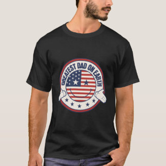 Camiseta El mejor papá en el día del padre patriótico ameri