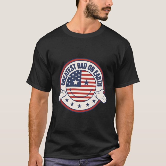 Camiseta El mejor papá en el día del padre patriótico ameri (Anverso)