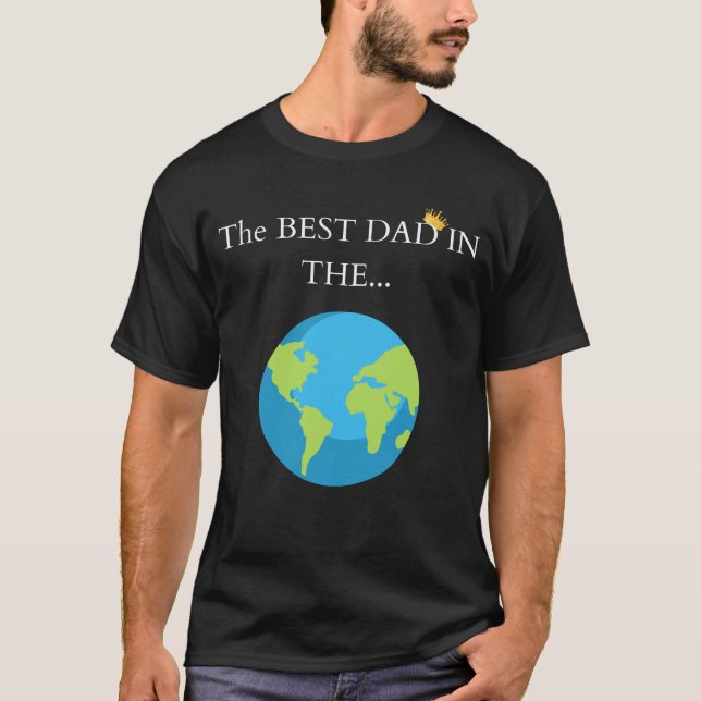 Camiseta 🌍 "El mejor papá en... ¡Mundo! 👑 | Grasa Premium (Anverso)