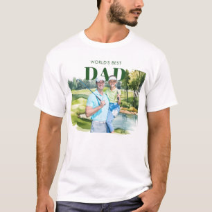 Camiseta El mejor papá foto personalizada monograma campo d