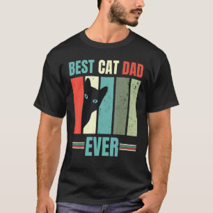 Camiseta El mejor papá gato del padre gráfico retro D